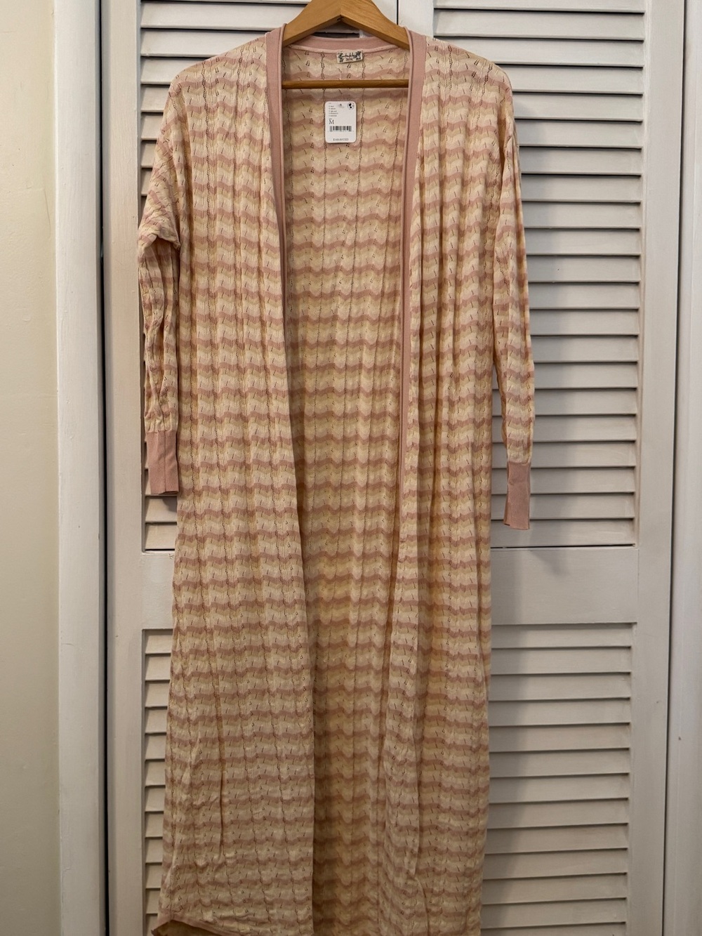 NWT Intimately Free People Out West Robe Maxi Duster Cardigan Solid Light Sand M